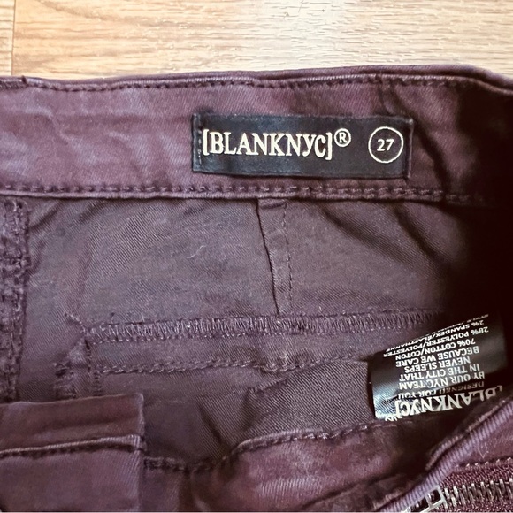 BlankNYC Ox Blood moto utility skinny denim jeans Size 27 Excellent condition - Picture 6 of 10